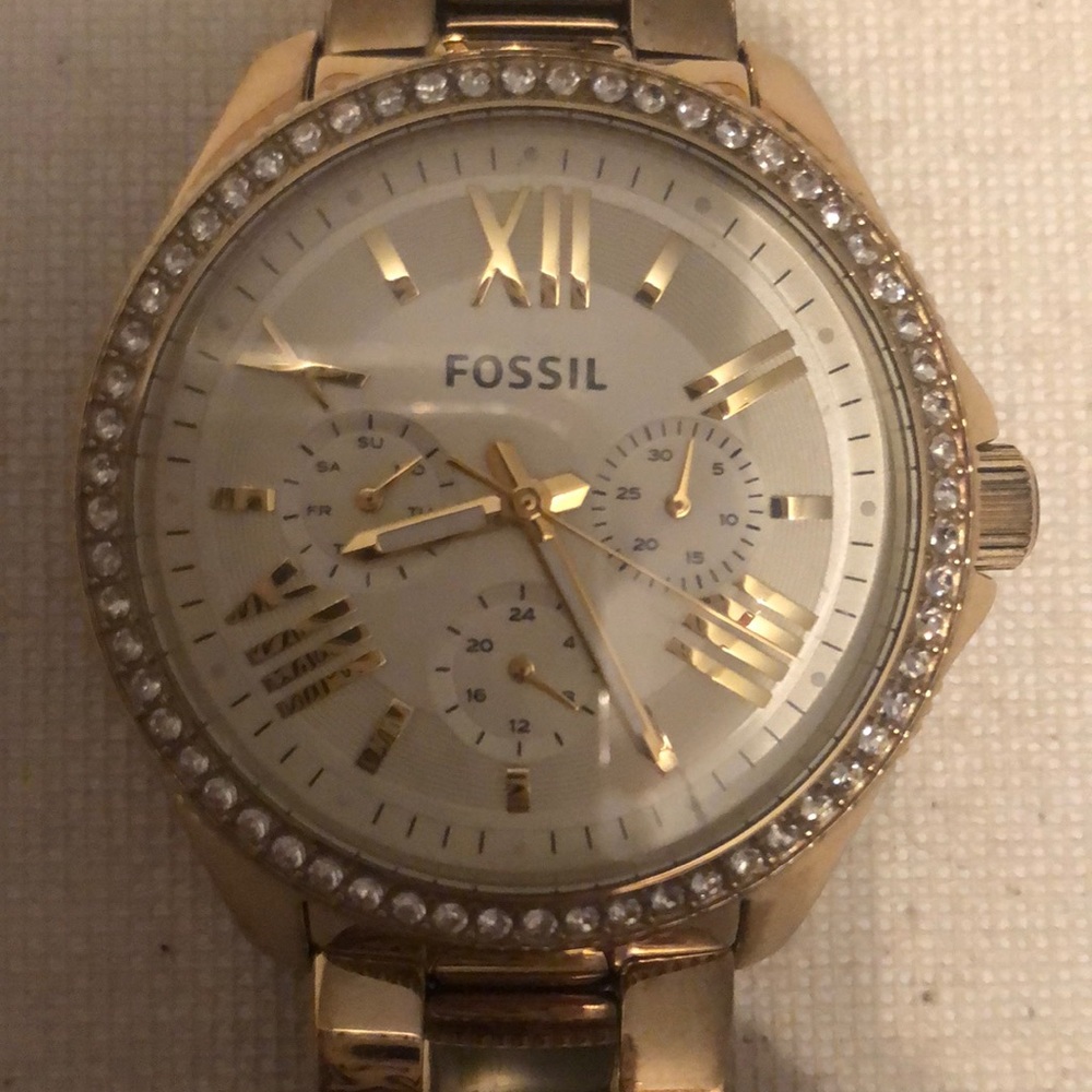 Gold Fossil Watch